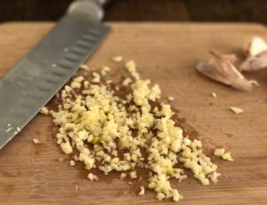 Finely chop the garlic
