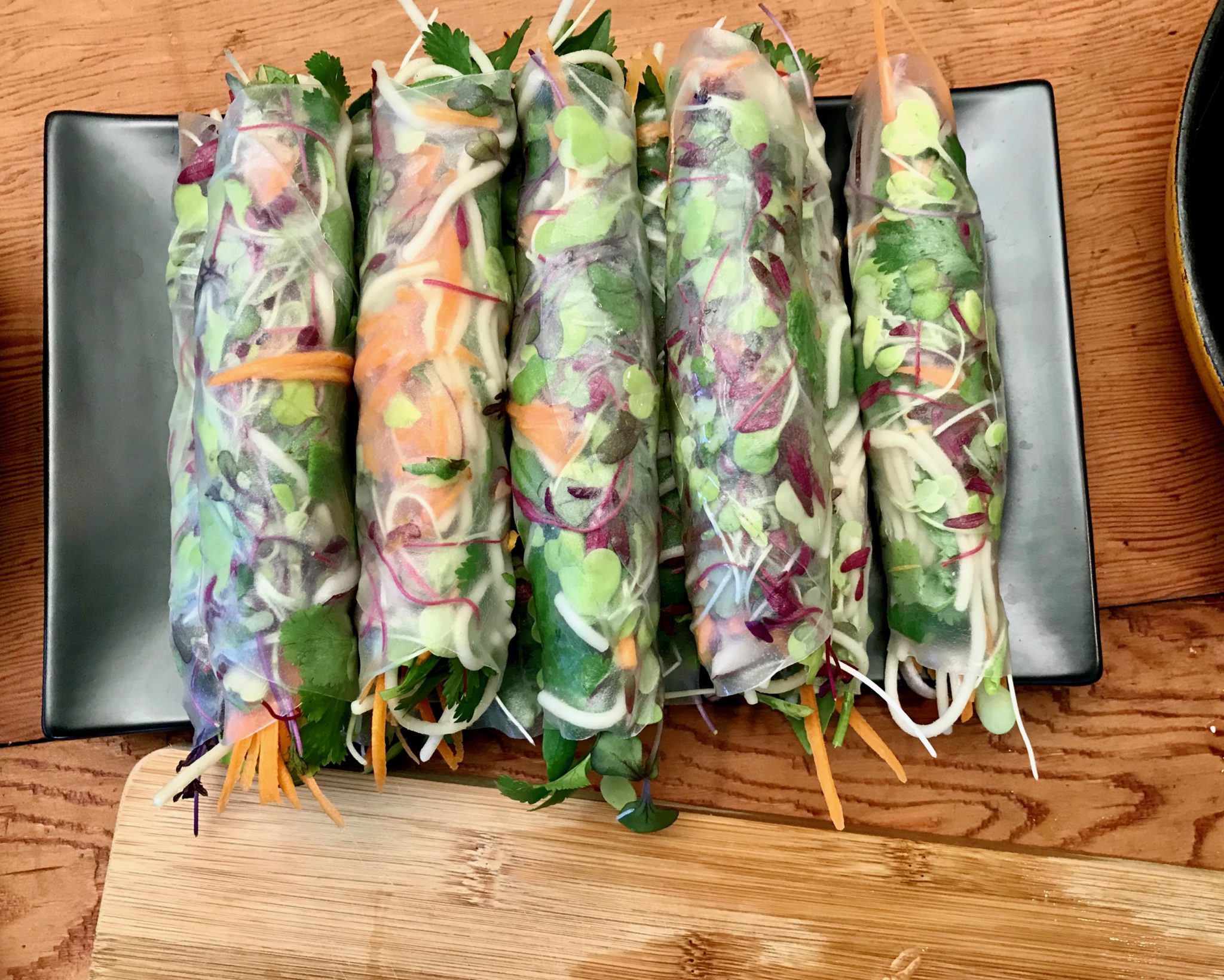salad rolls with almond butter sauce