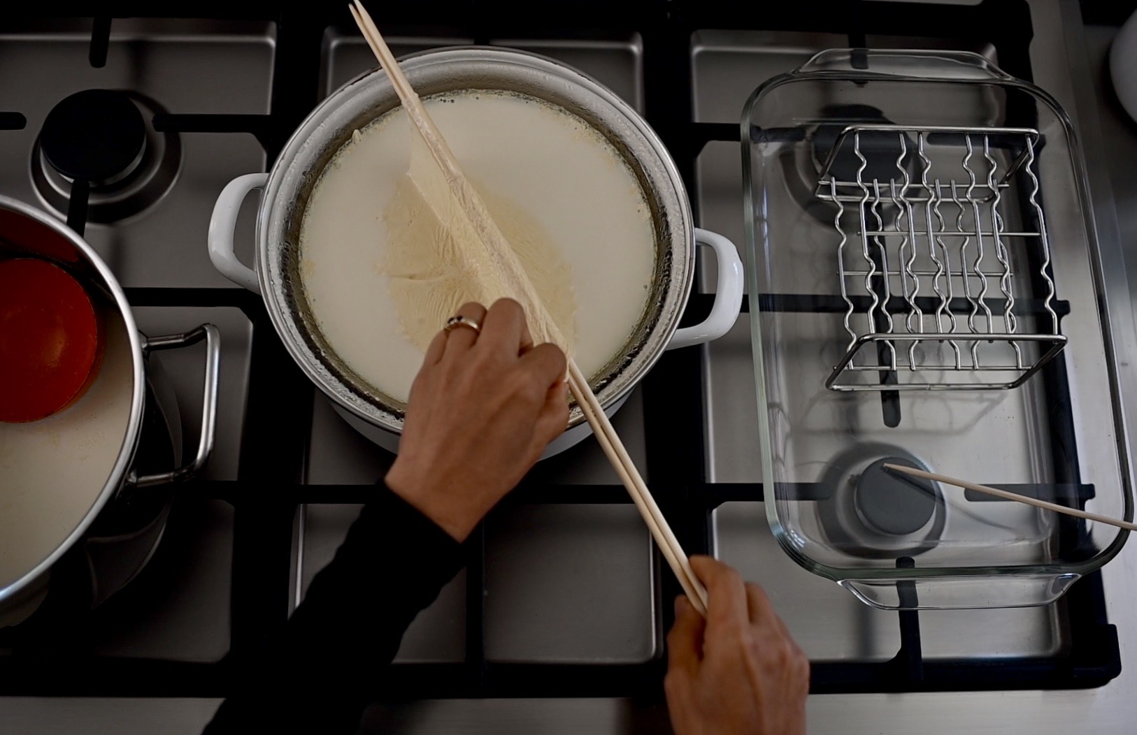 use your fingers to help lift the tofu skin off the dish