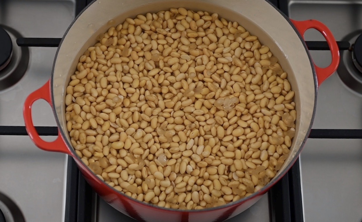cook the beans in a big pot