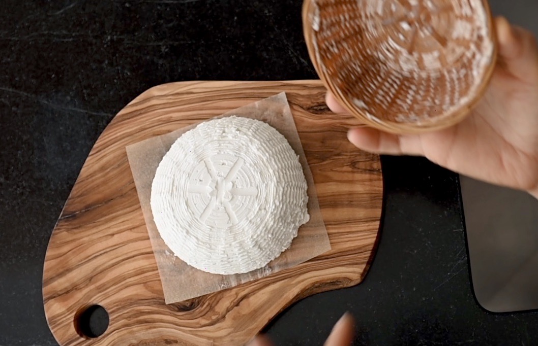 remove almond ricotta cheese from the mold