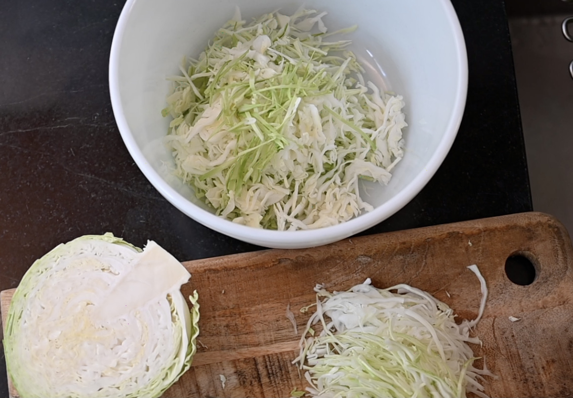 shredded green cabbage