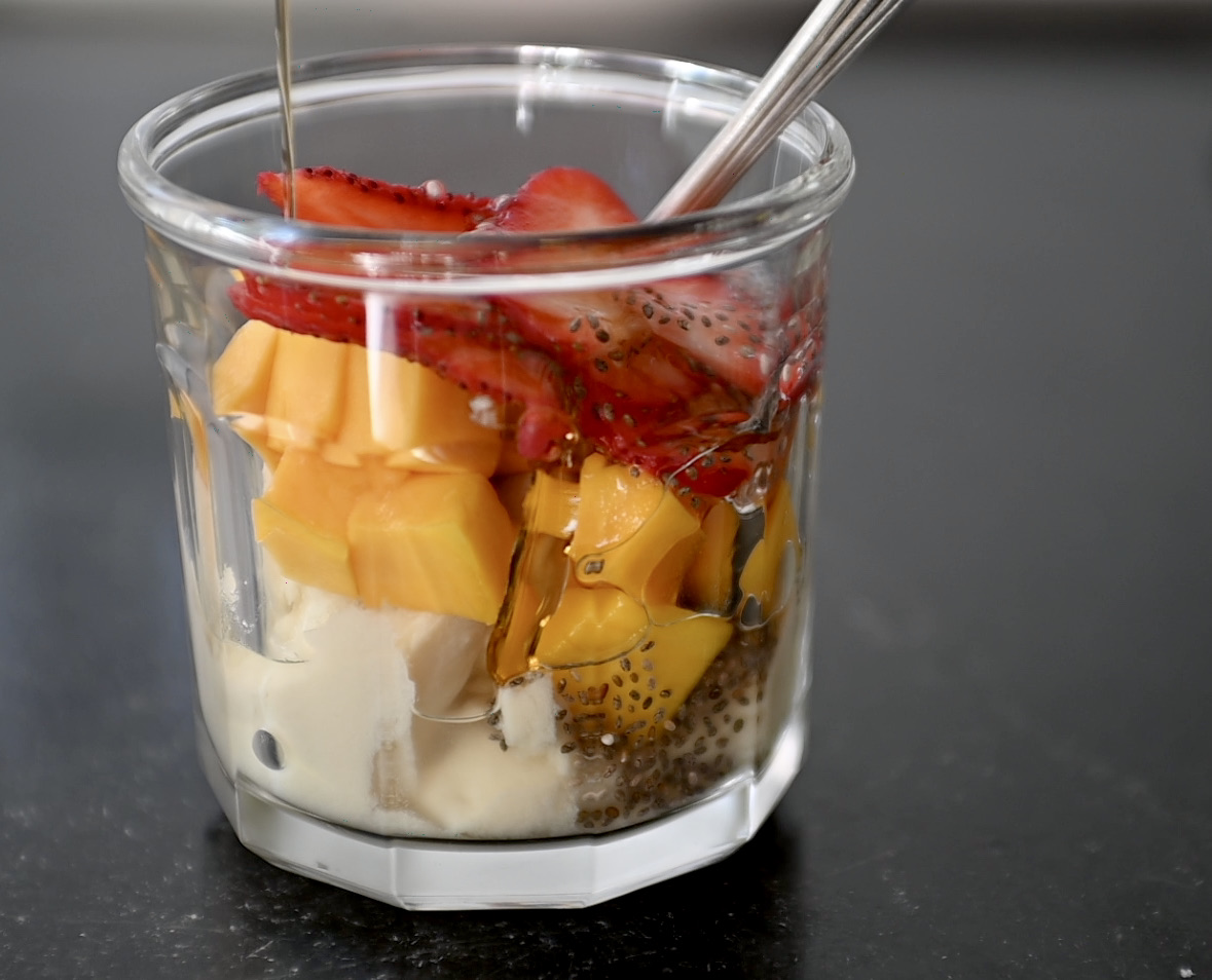 chickpea yogurt with fruits