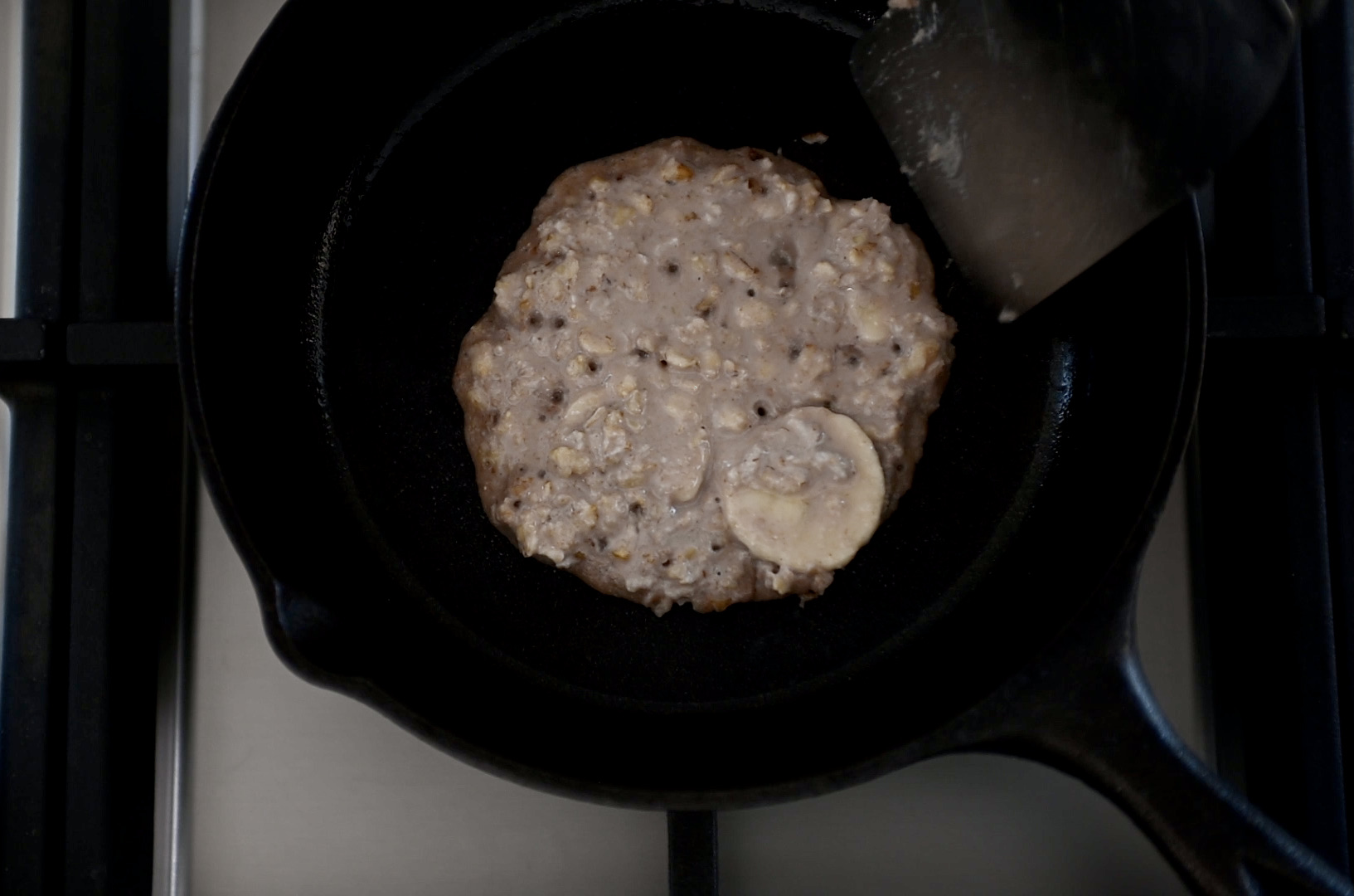 cooking vegan oatmeal sourdough pancakes